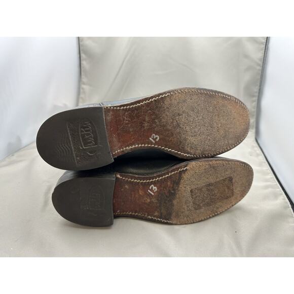 Vintage Justin L 3057 Women's Navy Leather Roper Cowboy Boots Size 6B - Picture 8 of 9